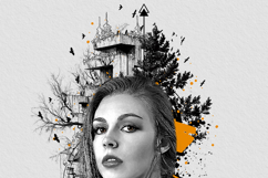 Modern Surreal Portrait Tattoo Design Photo Effect Product Image 9