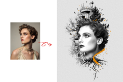 Modern Surreal Portrait Tattoo Design Photo Effect Product Image 3