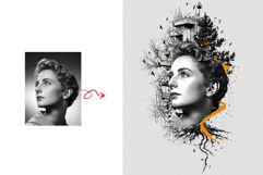 Modern Surreal Portrait Tattoo Design Photo Effect Product Image 4
