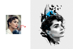 Modern Trash Polka Portrait Tattoo Design Product Image 4