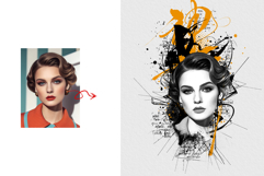 Abstract Trash Polka Portrait Tattoo Design Product Image 3