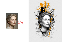 Abstract Trash Polka Portrait Tattoo Design Product Image 4