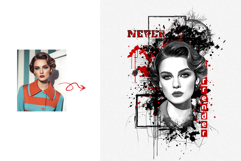 Abstract Grunge Portrait Art Effect Template Product Image 3