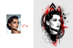 Modern Ink Splash Geometric Illustration Product Image 3