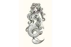 Tattoo of mermaid in vintage style Product Image 1