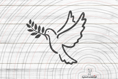 Dove with branch Cutting file SVG DXF Product Image 1