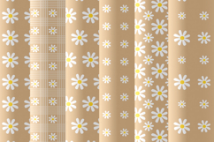 Taupe daisy seamless patterns png Mocha daisy digital paper Product Image 3