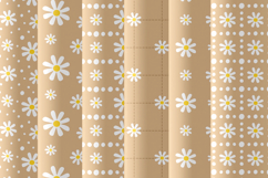 Taupe daisy seamless patterns png Mocha daisy digital paper Product Image 2
