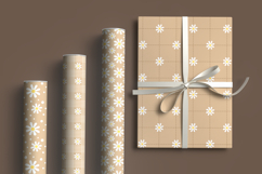 Taupe daisy seamless patterns png Mocha daisy digital paper Product Image 5