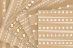 Taupe daisy stripes seamless patterns Digital paper bundle Product Image 3