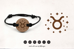 Taurus Bracelet Laser Cut SVG - Wooden Zodiac Laser Cut Product Image 1