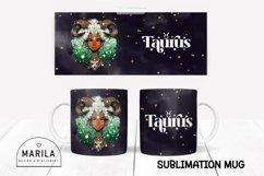 Taurus Zodiac Sign mug sublimation design Product Image 1