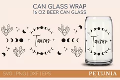 Zodiac Sign svg being used as a beer can glass wrap