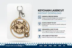 Cute Zodiac Keychain SVG | Taurus Astrology Design Product Image 1