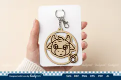 Cute Zodiac Keychain SVG | Taurus Astrology Design Product Image 3