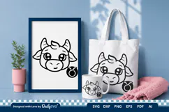 Cute Zodiac Sign SVG | Kawaii Astrology Design Product Image 3