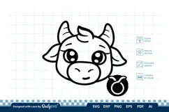 Cute Zodiac Sign SVG | Kawaii Astrology Design Product Image 1