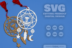 Taurus Dream Catcher Laser Cut Set SVG Product Image 2