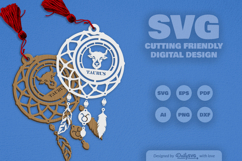 Taurus Dream Catcher Laser Cut Set SVG Product Image 2