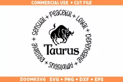 Taurus SVG, Zodiac Signs SVG, Horoscope SVG, Cut files Product Image 1