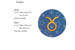 Taurus Embroidery Design - Astrological Pattern Product Image 2