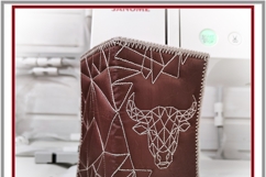 Taurus in the hoop passport cover hand digitized embroidery Product Image 4