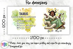Zodiac Sign Mug Wrap PNG, Taurus 15oz Sublimation Print Product Image 2
