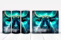 Taurus Zodiac Sign Tumbler Wrap Sublimation | Taurus Sign Product Image 3