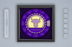 Taurus Zodiac 3D Shadow Box Layered Papercut Product Image 3