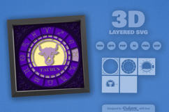 Taurus Zodiac 3D Shadow Box Layered Papercut Product Image 2