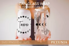 Zodiac Sign svg being used as a beer can glass wrap
