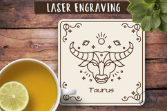 Taurus Zodiac coasters laser engraving Laser glowforge 