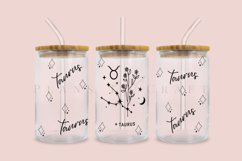 taurus zodiac star sign libbey beer can glass full wrap svg presized template for 16oz and 20oz glass for Cricut Silhouette and sublimation