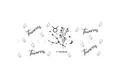 taurus zodiac star sign libbey beer can glass full wrap svg presized template for 16oz and 20oz glass for Cricut Silhouette and sublimation