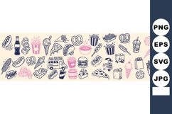 Kids Style Fast Food Vector Art Product Image 1