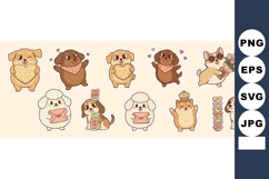 Adorable Dogs Holding Hearts and Flowers Product Image 1