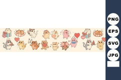 Cartoon Cats with Hearts and Gifts Vector Product Image 1