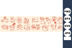 Whimsical Cats Valentine Illustrations Product Image 1