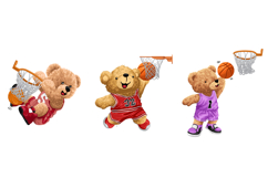 Teddy Bears Playing Basketball Vector Set, Seamless Pattern Product Image 4