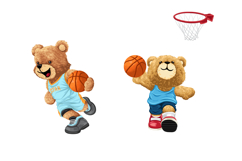 Teddy Bears Playing Basketball Vector Set, Seamless Pattern Product Image 5