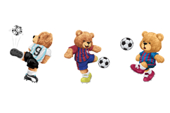 Cute Teddy Bears Playing Soccer Seamless Pattern Set Product Image 3