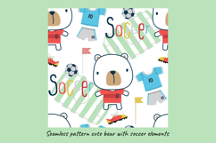 Teddy Bears Playing Soccer, Vector Set, Seamless Pattern Product Image 5