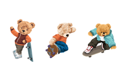 Vector Teddy Bears Skateboarding, Seamless Pattern Product Image 5