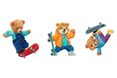 Vector Cute Teddy Bears Skateboarding, Seamless Pattern Product Image 4