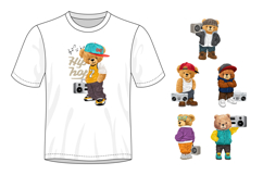 Cute Teddy Bears with Boombox, Hip Hop Set, Seamless Pattern Product Image 2