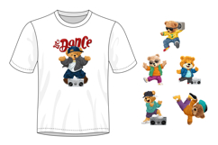 Cute Dancing Teddy Bears with Boombox, Seamless Pattern Product Image 2