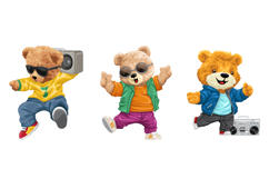 Cute Dancing Teddy Bears with Boombox, Seamless Pattern Product Image 3