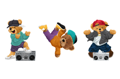 Cute Dancing Teddy Bears with Boombox, Seamless Pattern Product Image 4