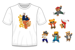 Dancing Teddy Bears with Seamless Music Pattern Product Image 2