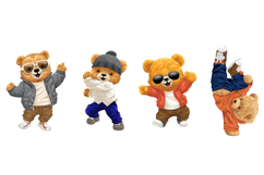 Dancing Teddy Bears with Seamless Music Pattern Product Image 3